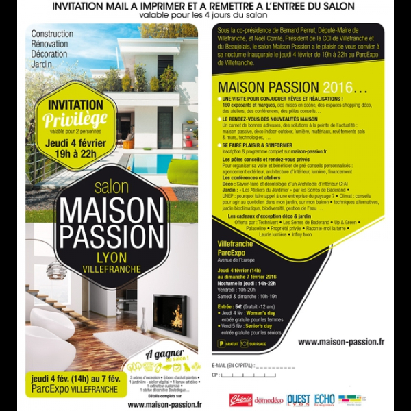 Invitation salon Maison Passion de Villefranche - février 2016